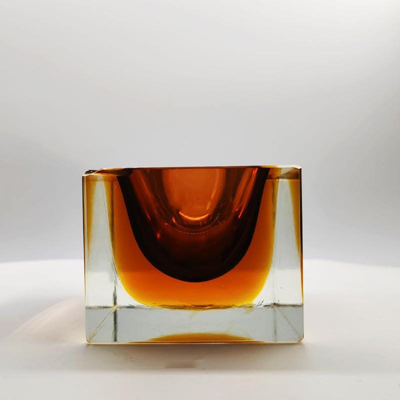 1960s Rectangular Ashtray or Catch-all in Murano Glass by Flavio Poli for Seguso.