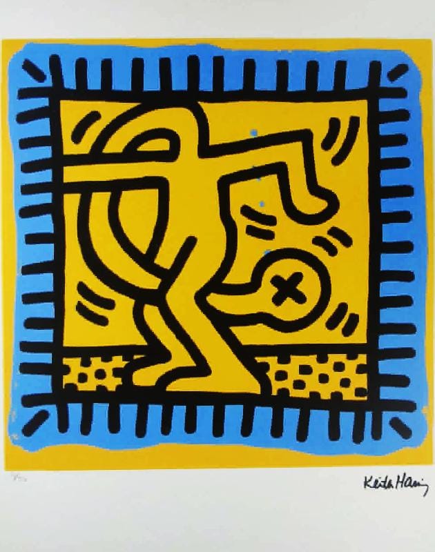 1990s Keith Haring Limited Edition Lithograph - Numbered in Pencil.