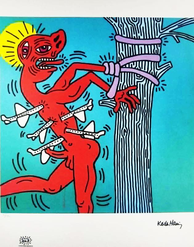 1990s Keith Haring Limited Edition Lithograph - Numbered in Pencil.