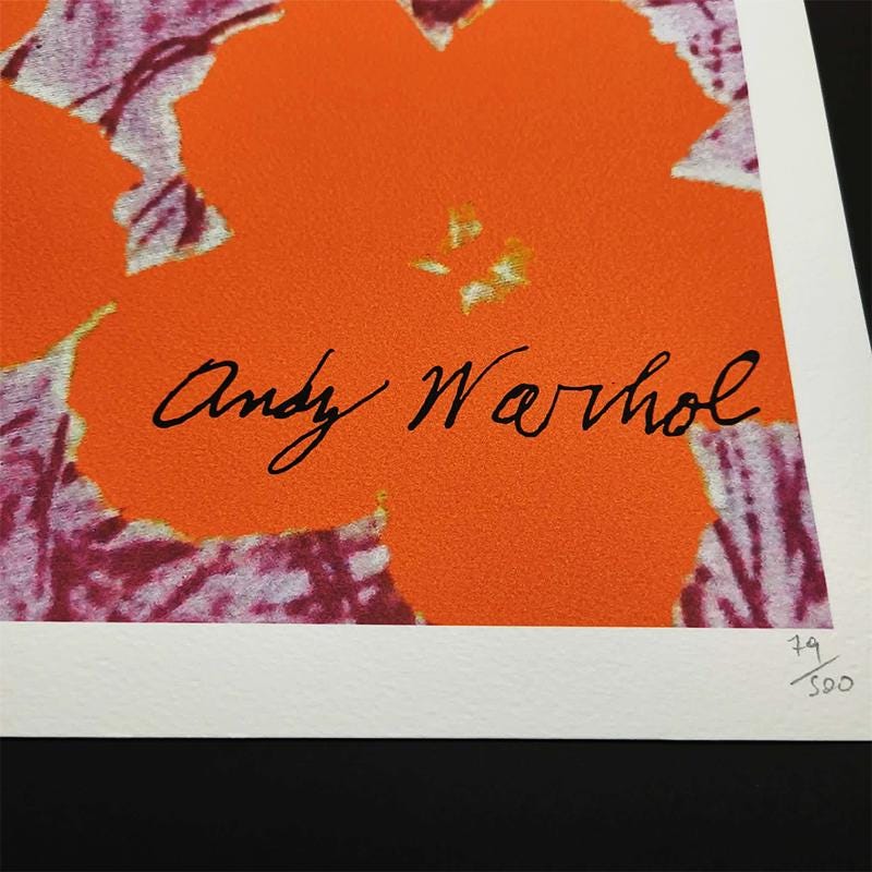 1980s Andy Warhol "Flowers" Limited Edition Lithograph by CMOA - 50 x 50 cm