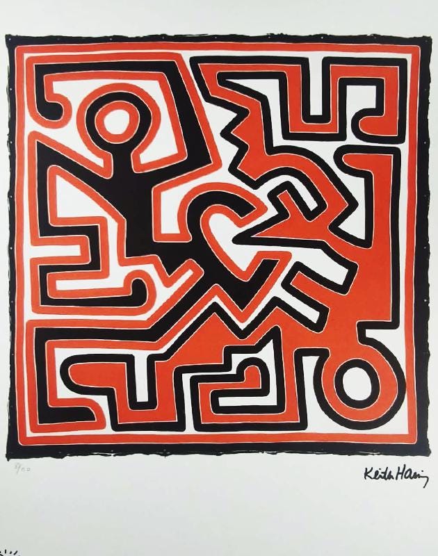 1990s Keith Haring Limited Edition Lithograph - Numbered in Pencil.