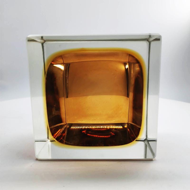 1960s Stunning Square Ashtray or Catch-all in Murano Glass by Flavio Poli for Seguso. 9,5 cm / 3.74 inches