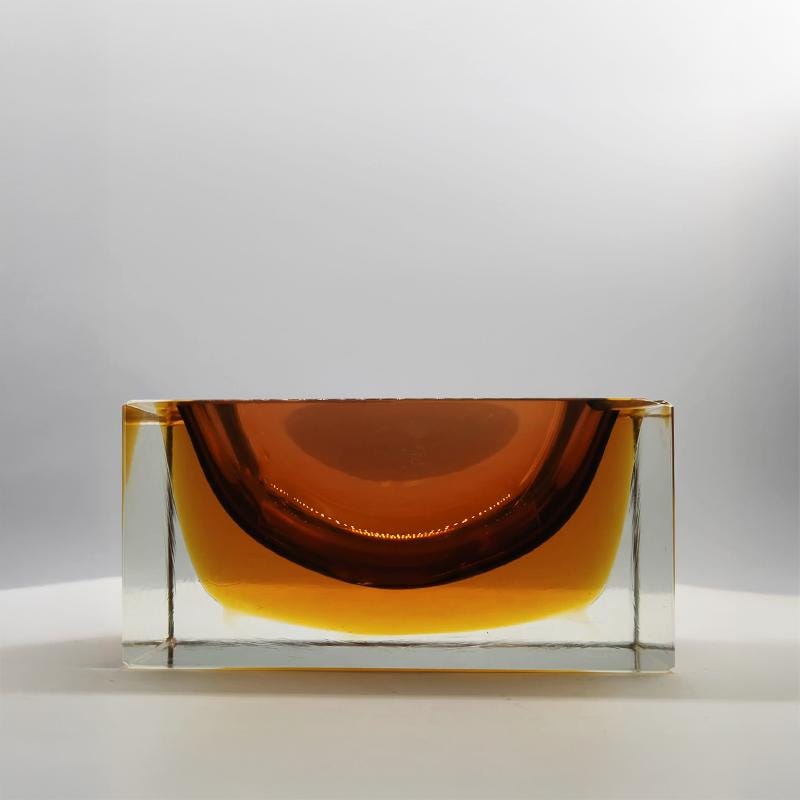 1960s Rectangular Ashtray or Catch-all in Murano Glass by Flavio Poli for Seguso.
