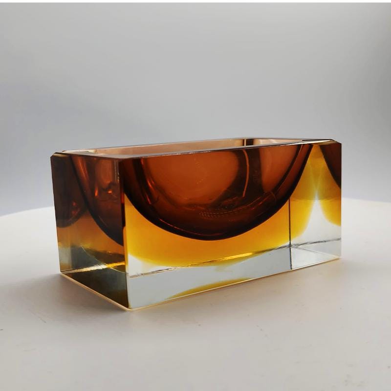 1960s Rectangular Ashtray or Catch-all in Murano Glass by Flavio Poli for Seguso.