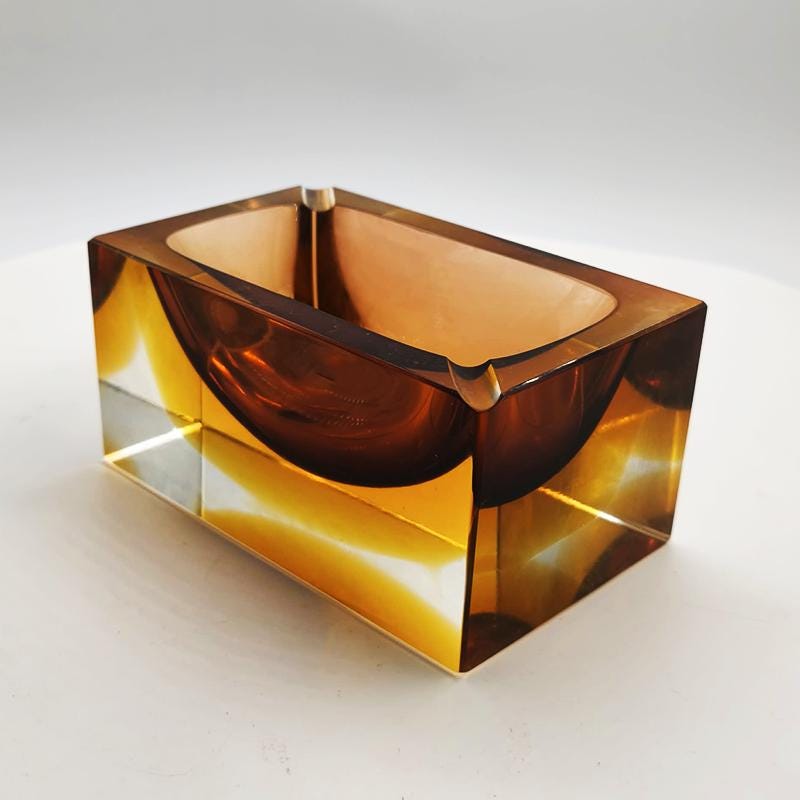 1960s Rectangular Ashtray or Catch-all in Murano Glass by Flavio Poli for Seguso.