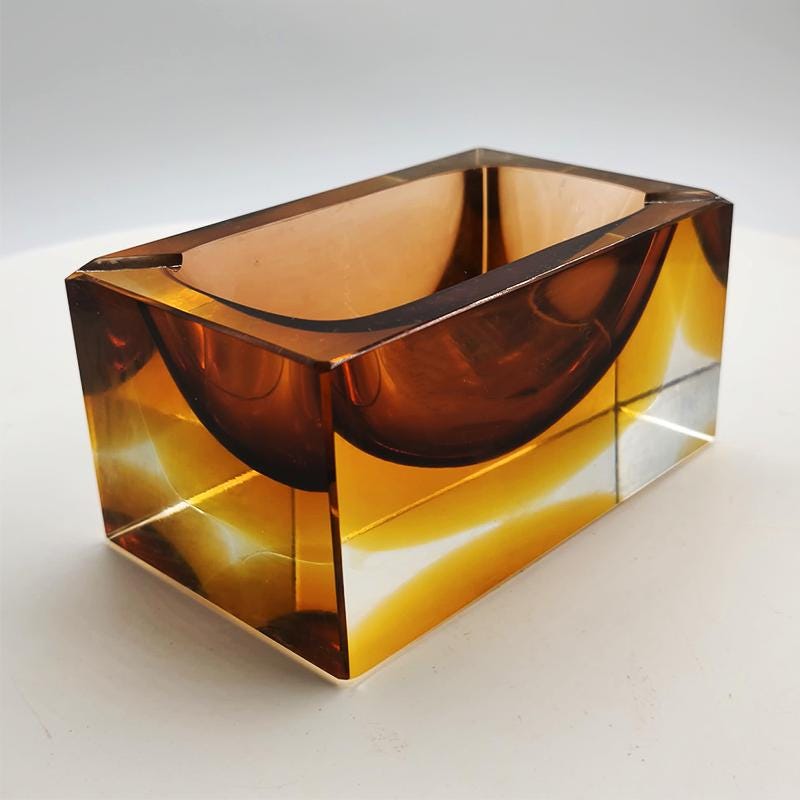 1960s Rectangular Ashtray or Catch-all in Murano Glass by Flavio Poli for Seguso.