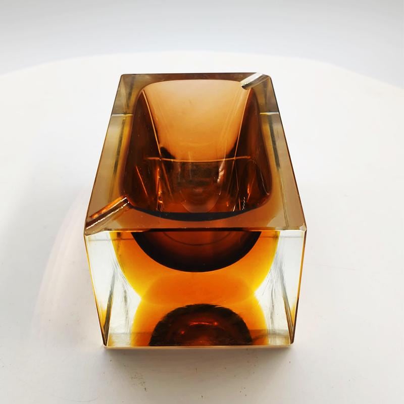 1960s Rectangular Ashtray or Catch-all in Murano Glass by Flavio Poli for Seguso.
