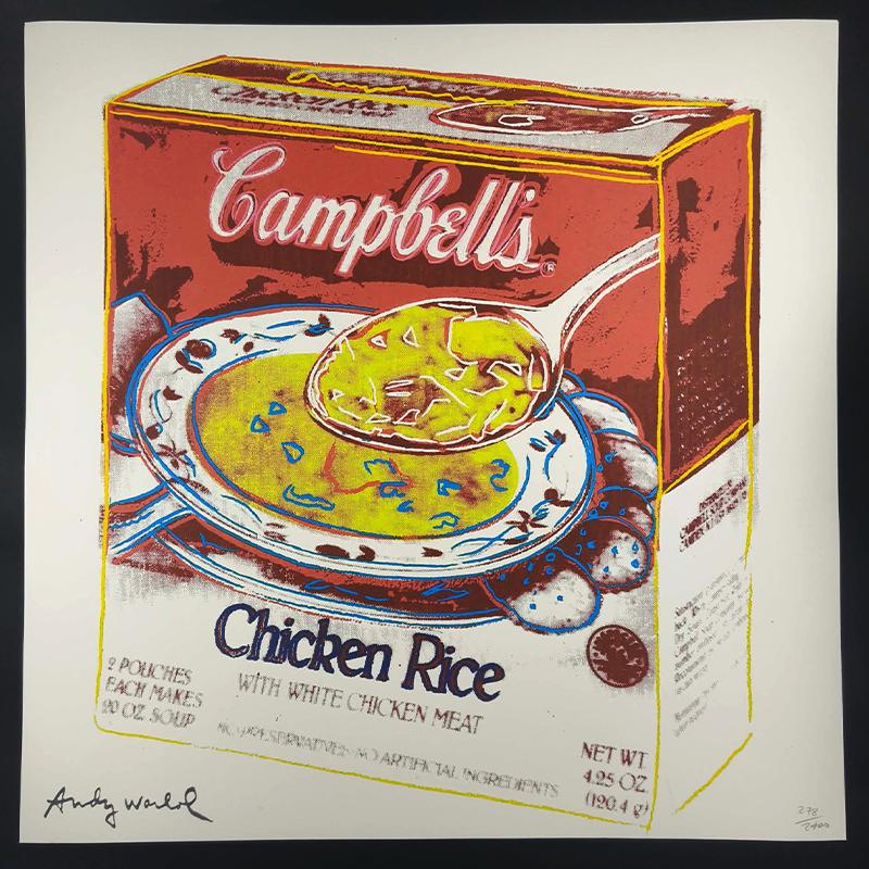 1980s Big Andy Warhol "Campbells" Limited Edition Lithograph Numbered in Pencil by CMOA. 60 cm / 23.62 inches