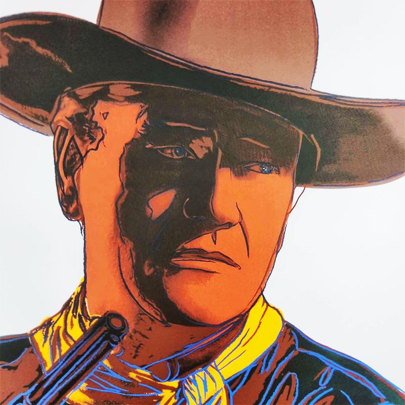 1980s Big Andy Warhol "John Wayne" Limited Edition Lithograph Numbered in Pencil by CMOA. 60 cm / 23.62 inches