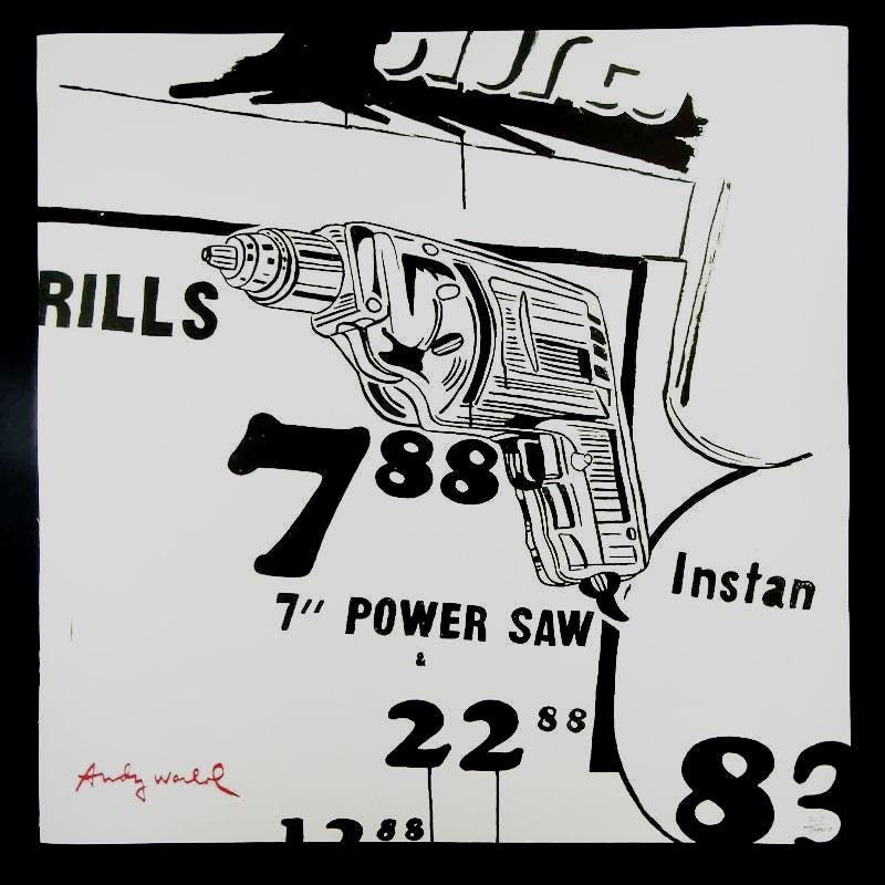 1980s Big Andy Warhol "Drills" Limited Edition Lithograph Numbered in Pencil by CMOA. 60 cm / 23.62 inches