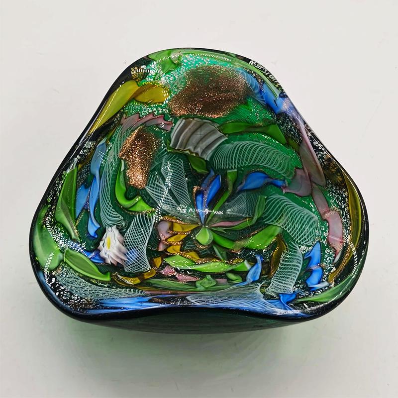 1950s Stunning Ashtray in Murano glass by Dino Martens - Tutti Frutti. Made in Italy. 13 cm. / 5.11 inches