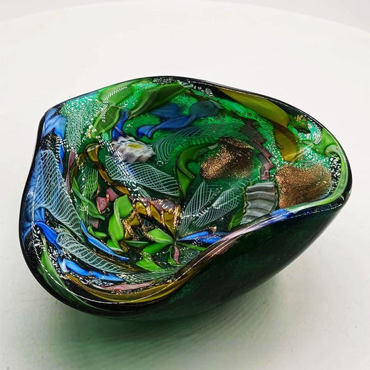 1950s Stunning Ashtray in Murano glass by Dino Martens - Tutti Frutti. Made in Italy. 13 cm. / 5.11 inches