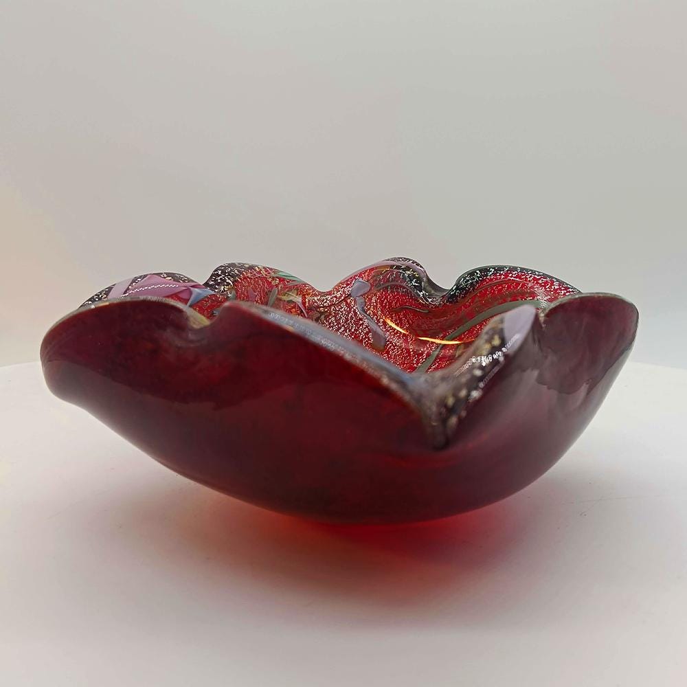1950s Stunning Ashtray in Murano glass by Dino Martens - Tutti Frutti. Made in Italy. 13 Cm. / 5.11 inches