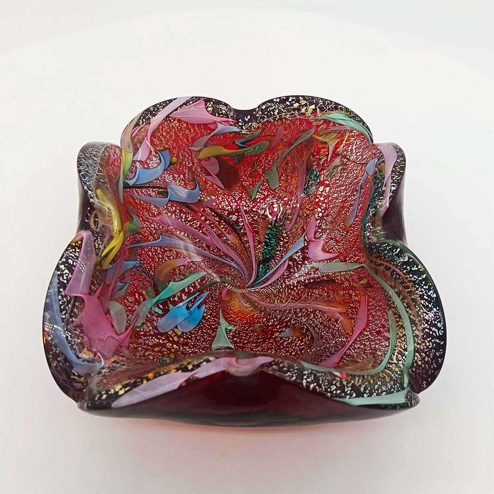 1950s Stunning Ashtray in Murano glass by Dino Martens - Tutti Frutti. Made in Italy. 13 Cm. / 5.11 inches