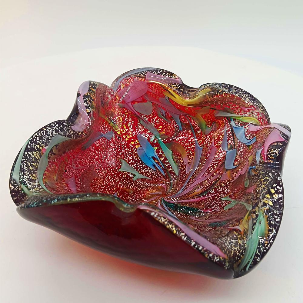 1950s Stunning Ashtray in Murano glass by Dino Martens - Tutti Frutti. Made in Italy. 13 Cm. / 5.11 inches