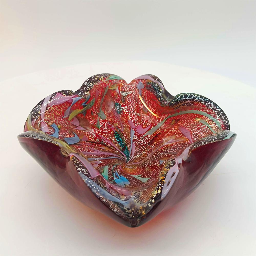 1950s Stunning Ashtray in Murano glass by Dino Martens - Tutti Frutti. Made in Italy. 13 Cm. / 5.11 inches