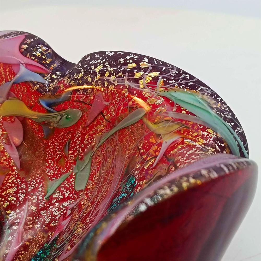 1950s Stunning Ashtray in Murano glass by Dino Martens - Tutti Frutti. Made in Italy. 13 Cm. / 5.11 inches