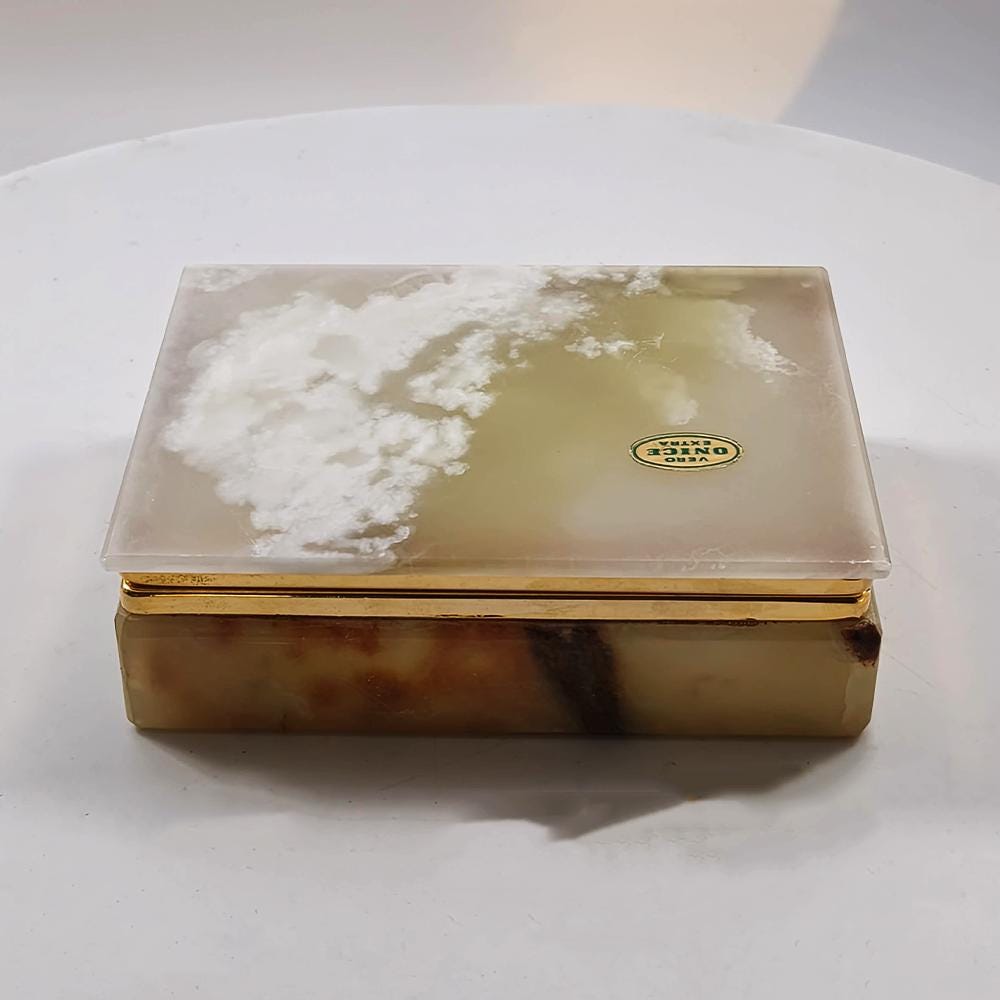 1960s Jewelry Box in Extra Onyx. Made in Italy