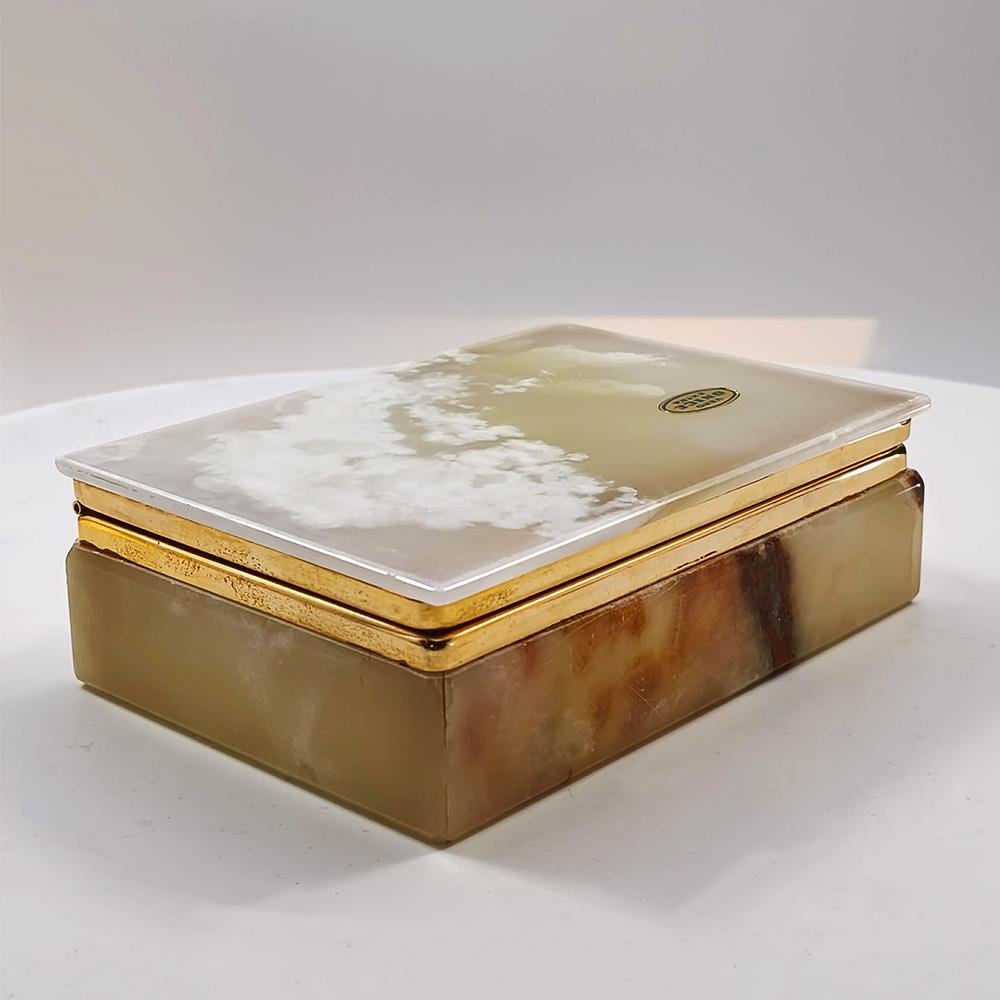 1960s Jewelry Box in Extra Onyx. Made in Italy