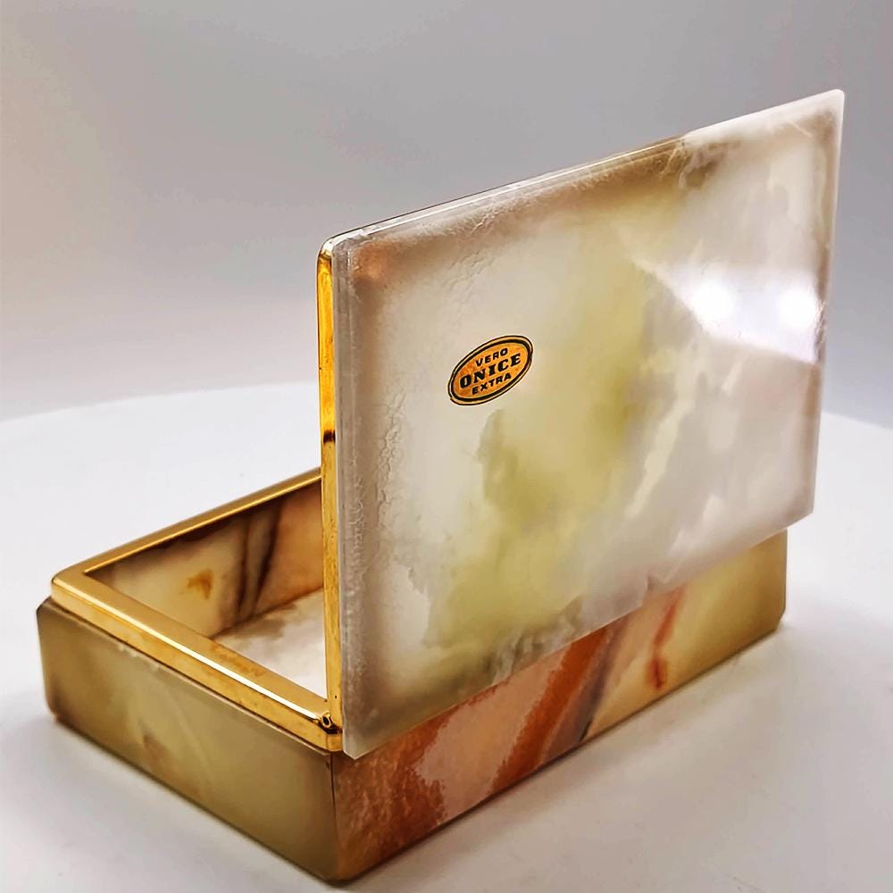 1960s Jewelry Box in Extra Onyx. Made in Italy