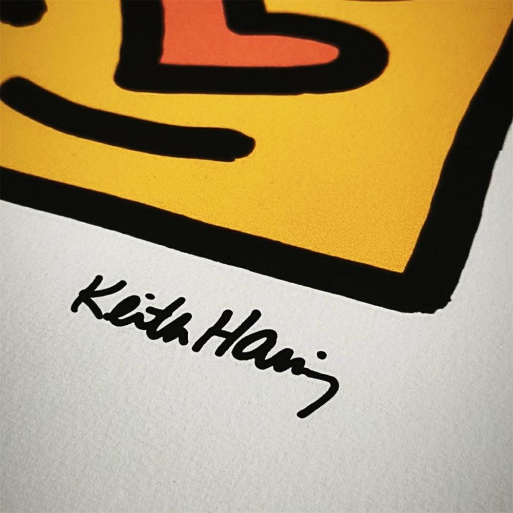 1990s Keith Haring Limited Edition Lithograph Numbered in Pencil.