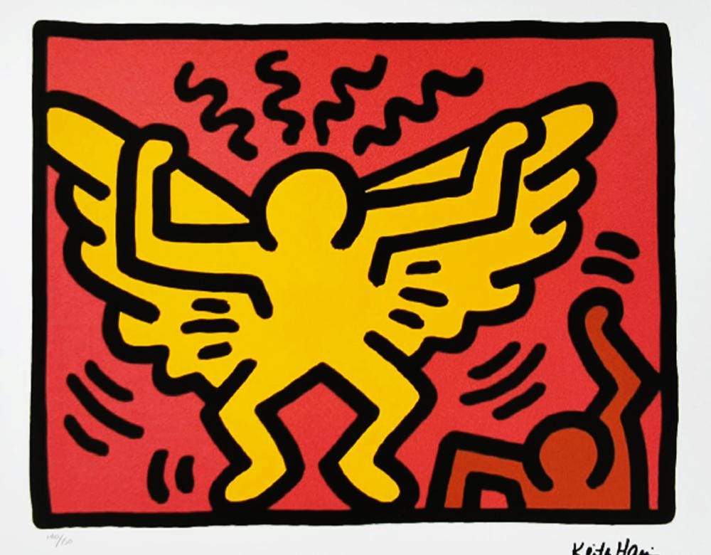 1990s Keith Haring Limited Edition Lithograph Numbered in Pencil.