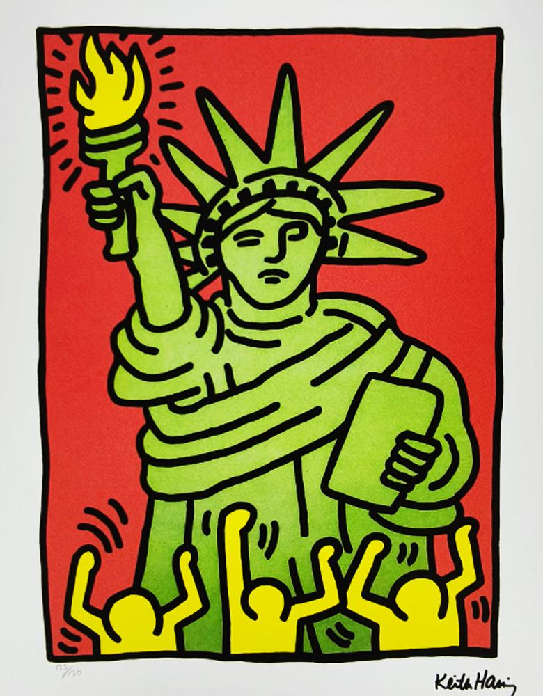 1990s Keith Haring Limited Edition Lithograph Numbered in Pencil.