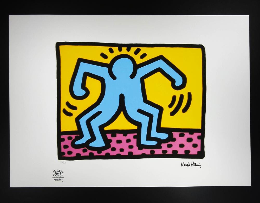 1990s Keith Haring Limited Edition Lithograph Numbered in Pencil.