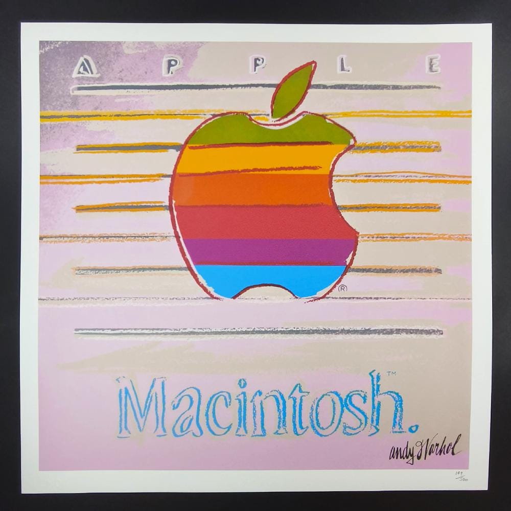 1980S Andy Warhol "Apple - Macintosh" Classic Limited Edition Lithograph by CMOA. Numbered in Pencil.