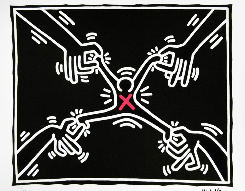 1990s Keith Haring Limited Edition Lithograph Numbered in Pencil.