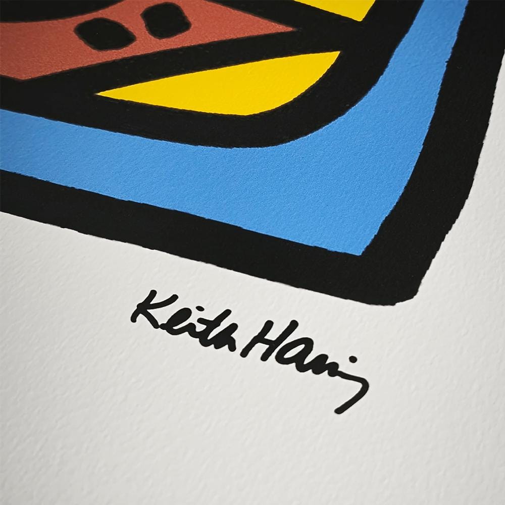 1990s Keith Haring Limited Edition Lithograph Numbered in Pencil.
