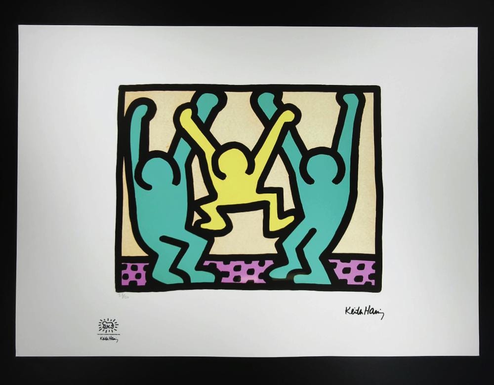 1990s Keith Haring Limited Edition Lithograph Numbered in Pencil.