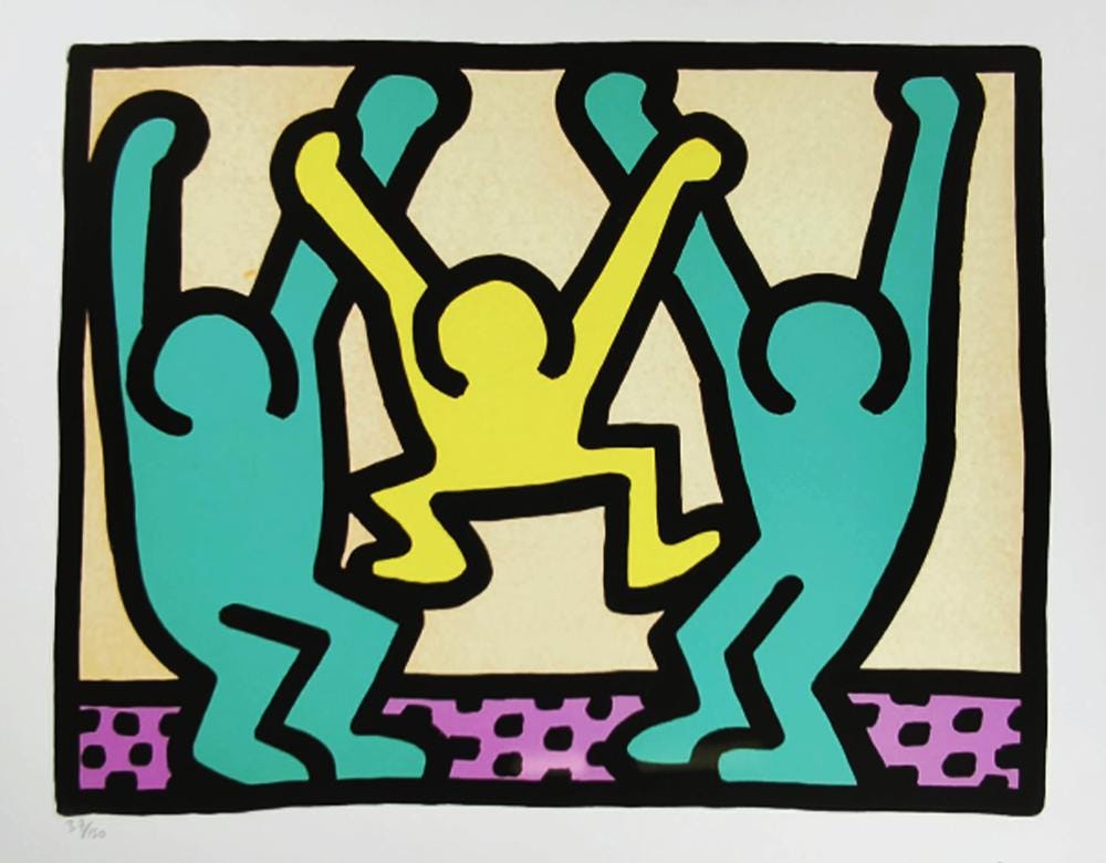 1990s Keith Haring Limited Edition Lithograph Numbered in Pencil.