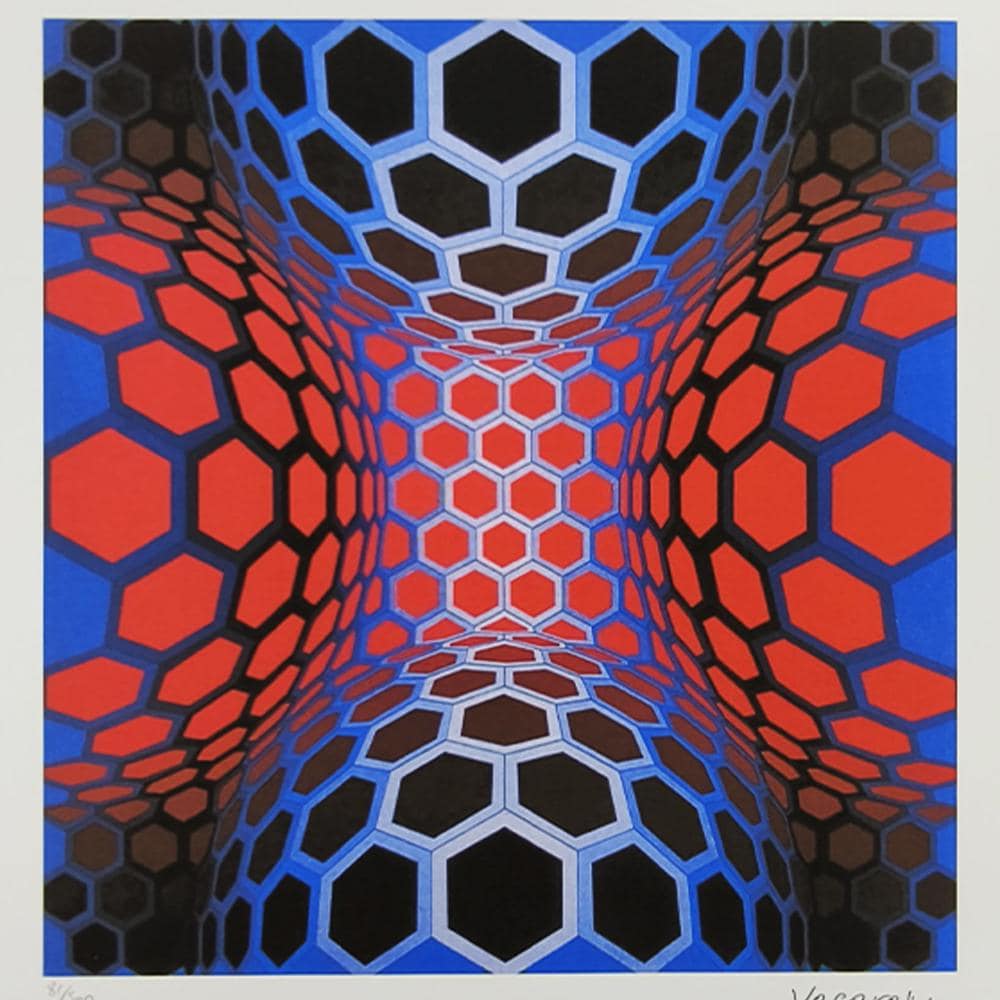 1970s Victor Vasarely Limited numbered Edition Lithograph.