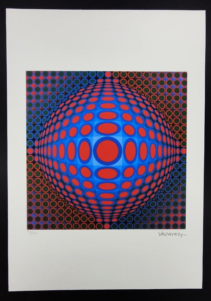 1970s Victor Vasarely Limited numbered Edition Lithograph.