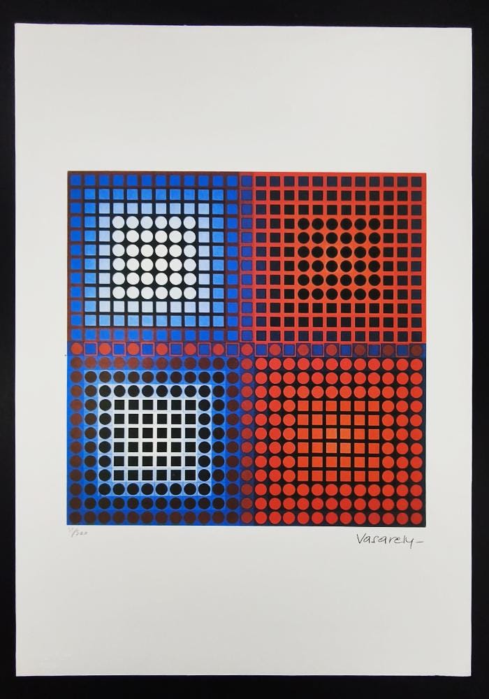 1970s Victor Vasarely Limited numbered Edition Lithograph.
