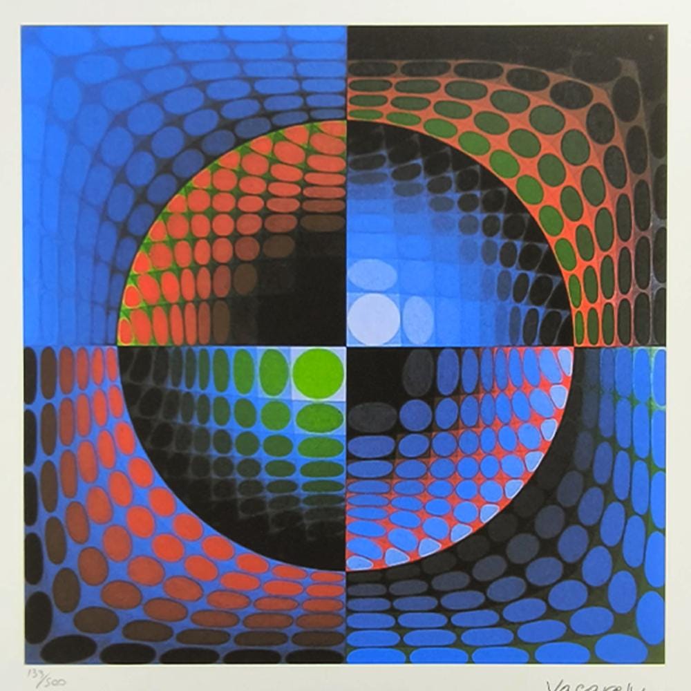 1970s Victor Vasarely Limited numbered Edition Lithograph.