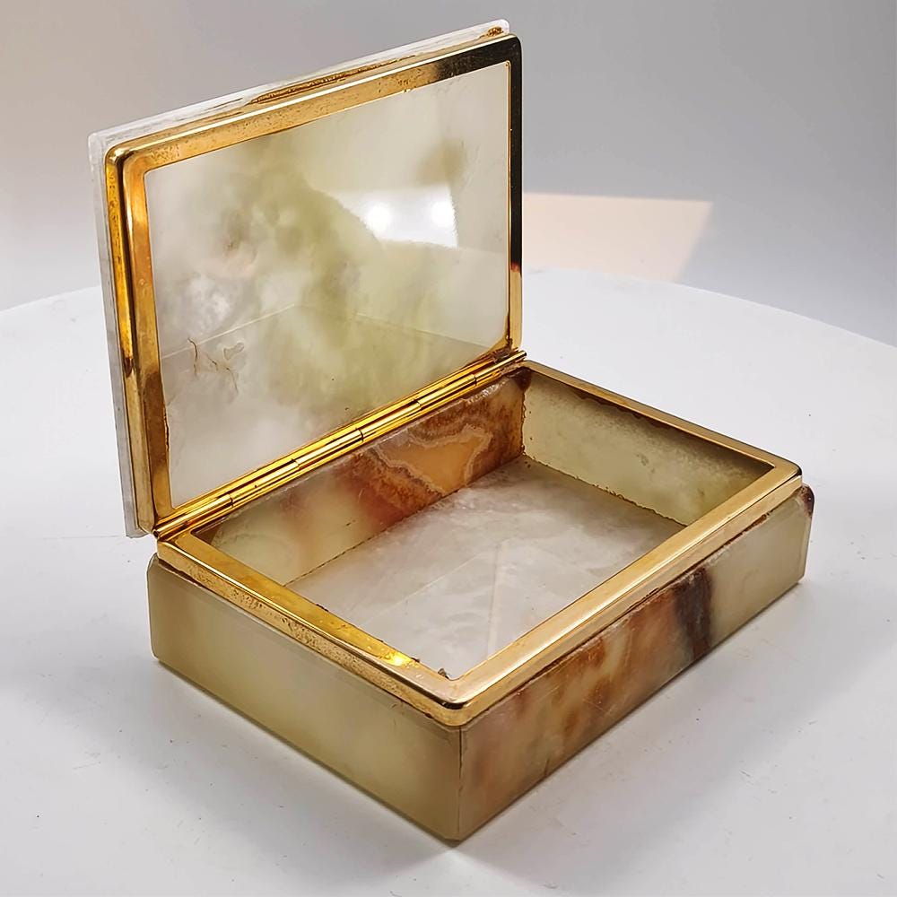 1960s Jewelry Box in Extra Onyx. Made in Italy
