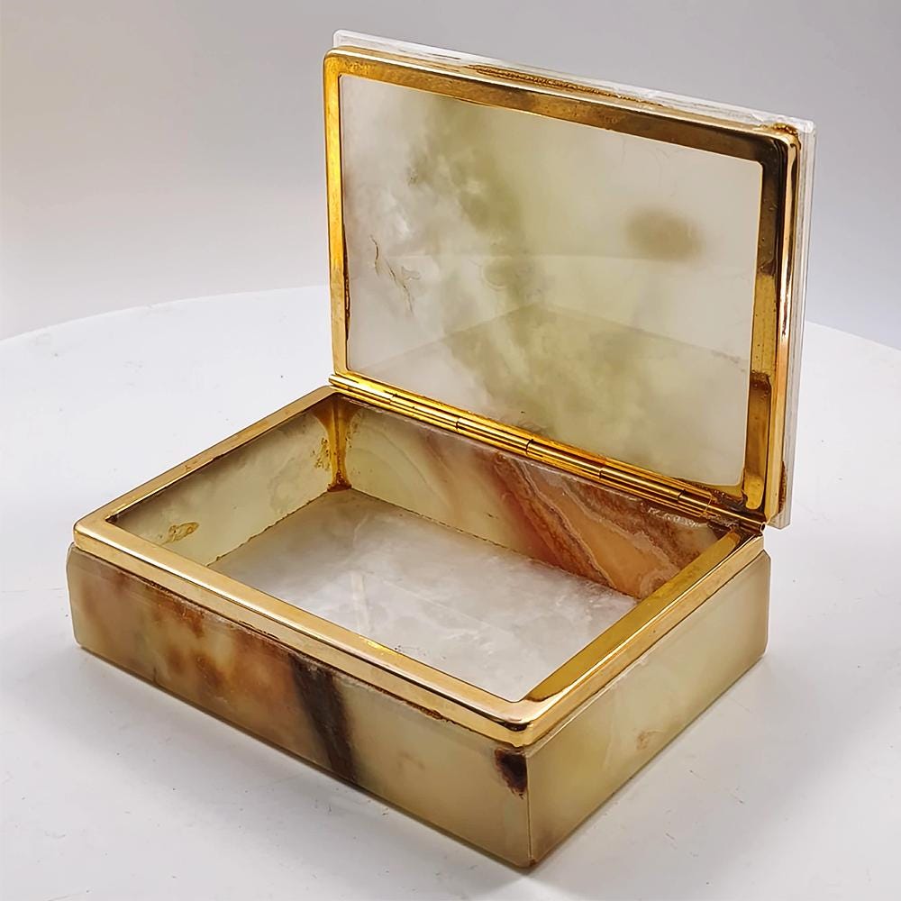 1960s Jewelry Box in Extra Onyx. Made in Italy