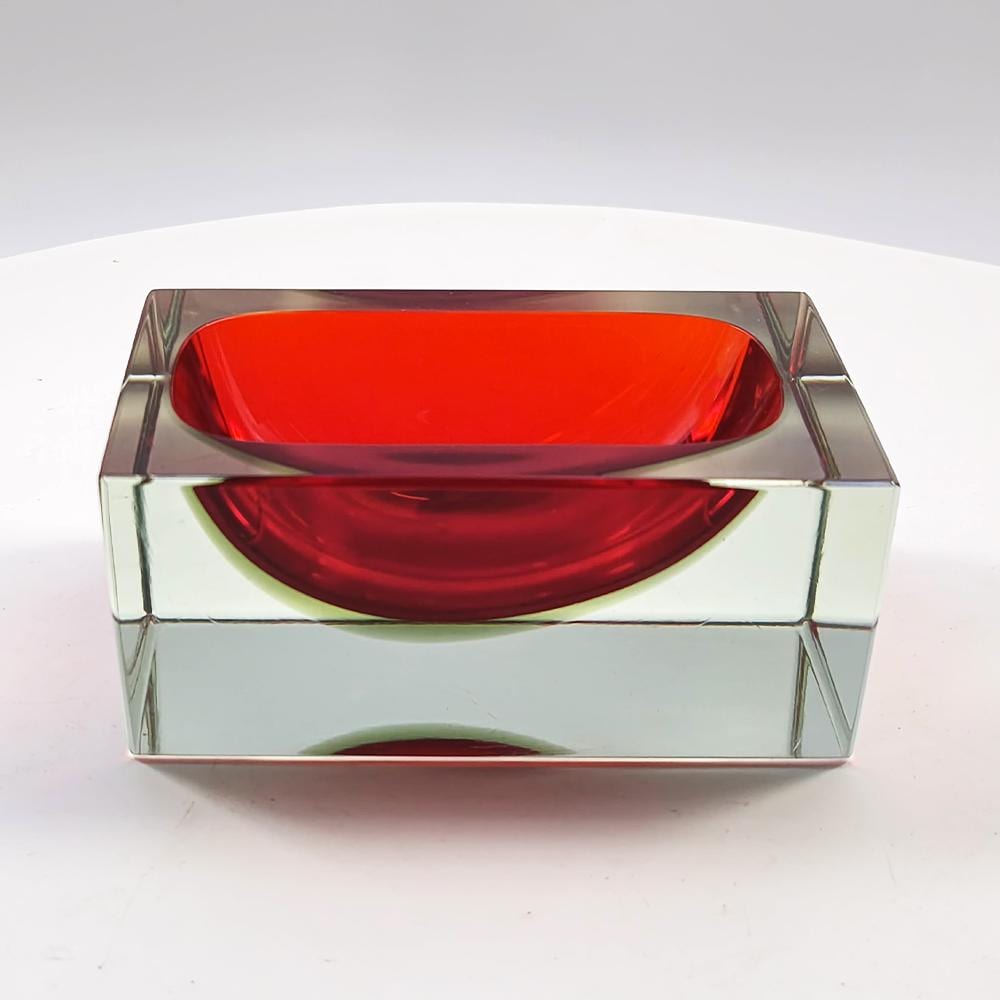 1960s Rectangular Ashtray or Catch-all in Murano Glass by Flavio Poli for Seguso.