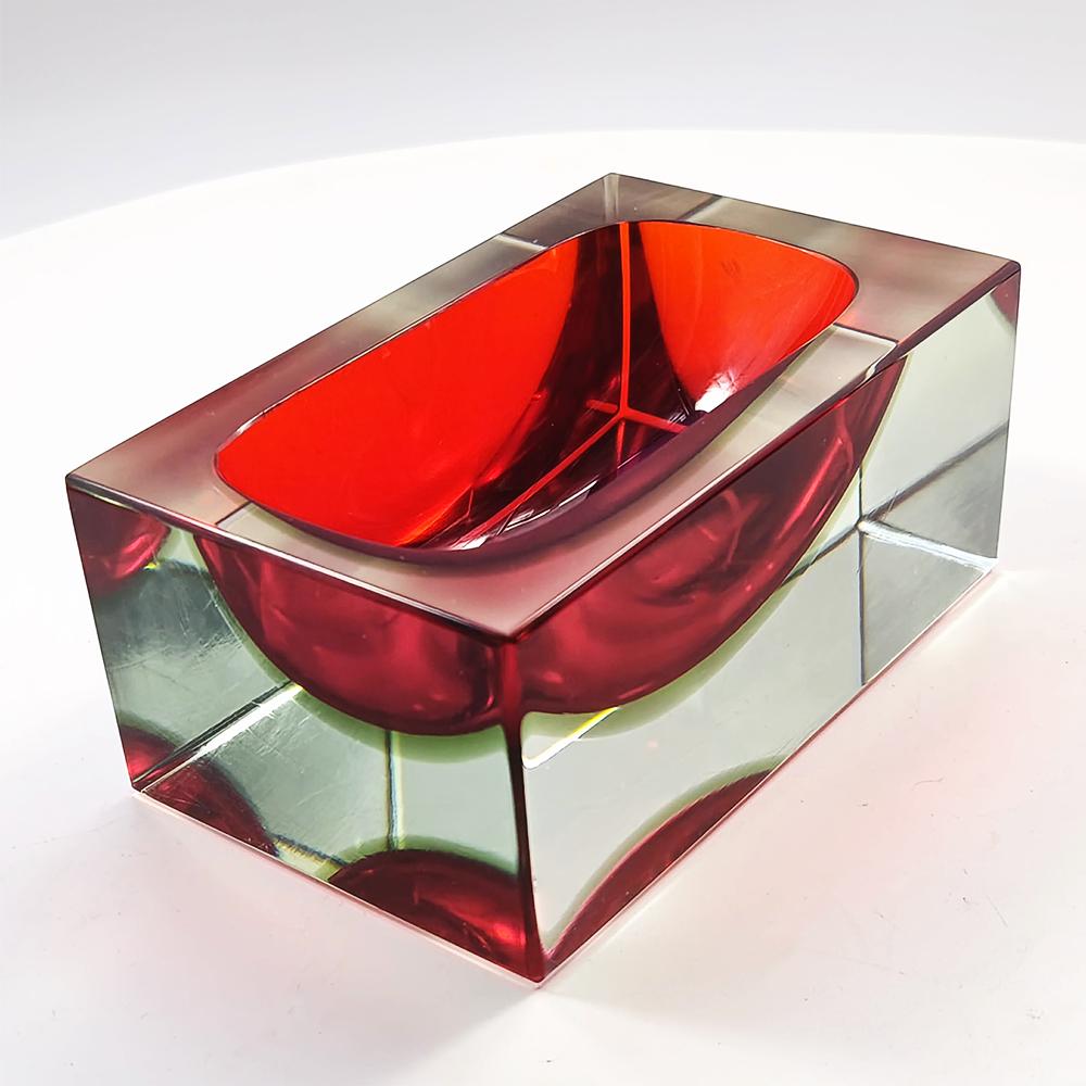 1960s Rectangular Ashtray or Catch-all in Murano Glass by Flavio Poli for Seguso.