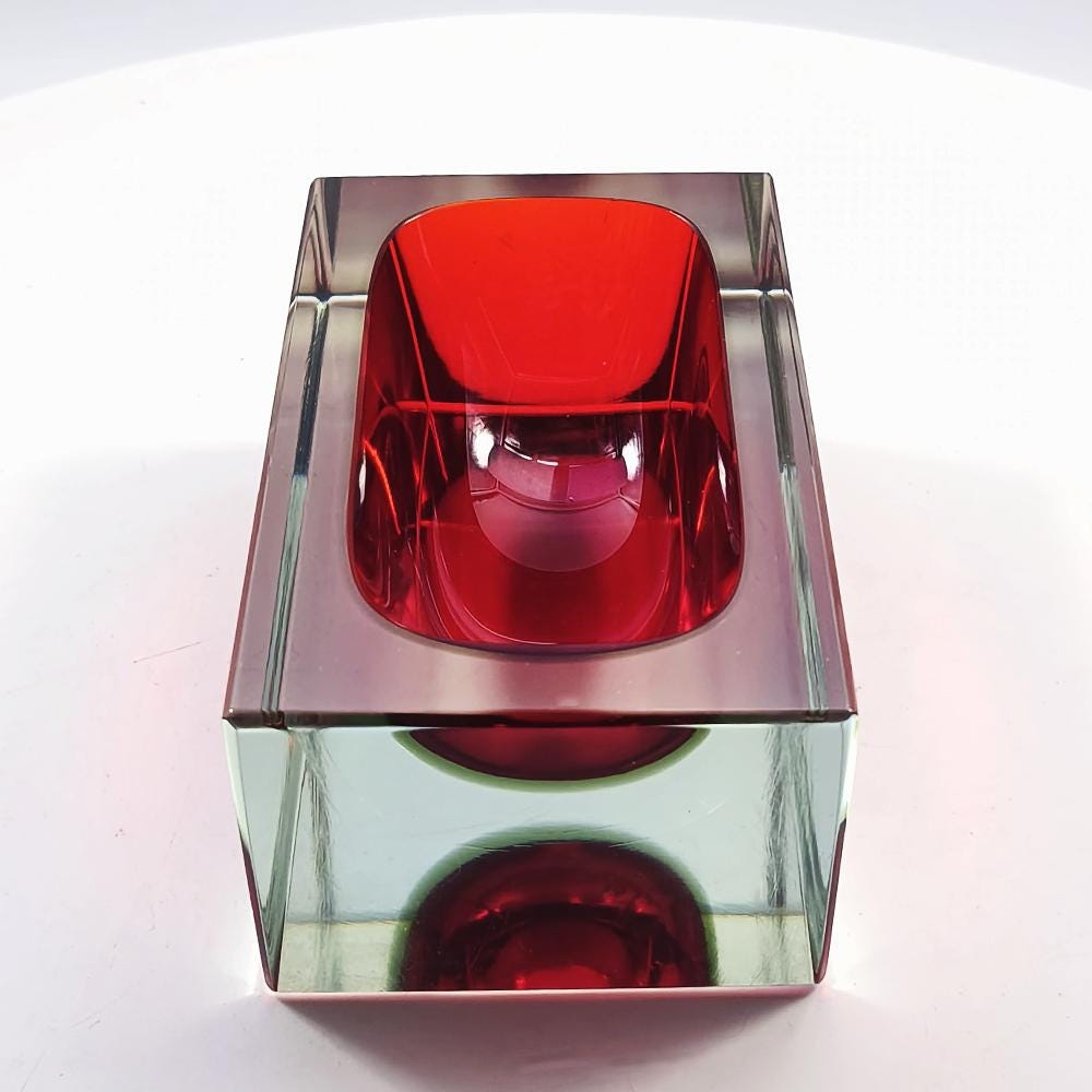 1960s Rectangular Ashtray or Catch-all in Murano Glass by Flavio Poli for Seguso.