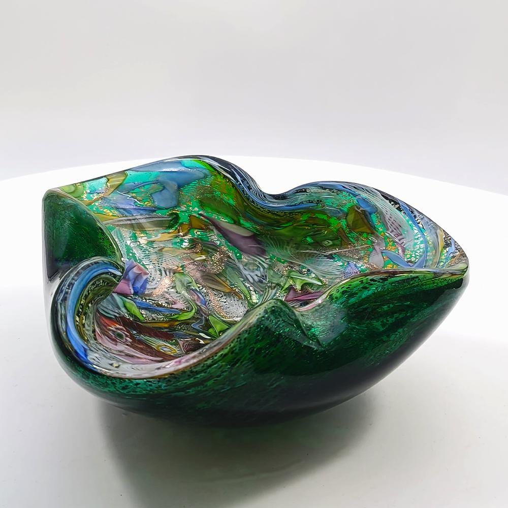 1950s Big Ashtray in Murano Glass by Dino Martens - Tutti Frutti. Made in Italy. 17 cm. / 6.69 inches