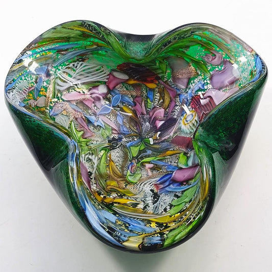 1950s Big Ashtray in Murano Glass by Dino Martens - Tutti Frutti. Made in Italy. 17 cm. / 6.69 inches