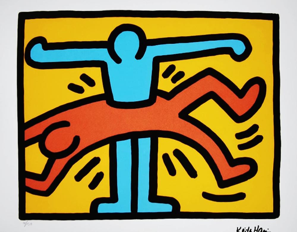 1990s Keith Haring Limited Edition Lithograph Numbered in Pencil.