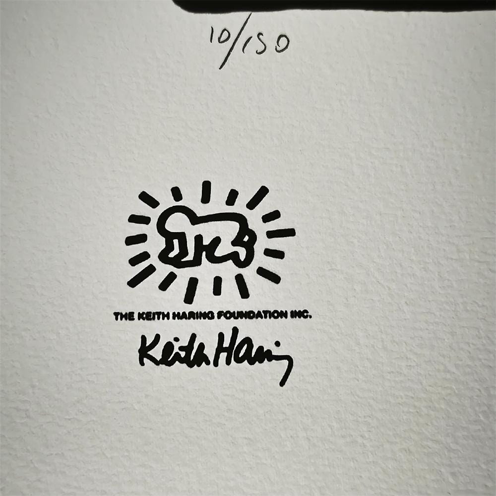 1990s Keith Haring Limited Edition Lithograph Numbered in Pencil.