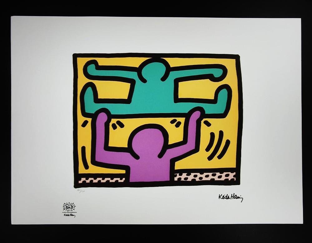 1990s Keith Haring Limited Edition Lithograph Numbered in Pencil.
