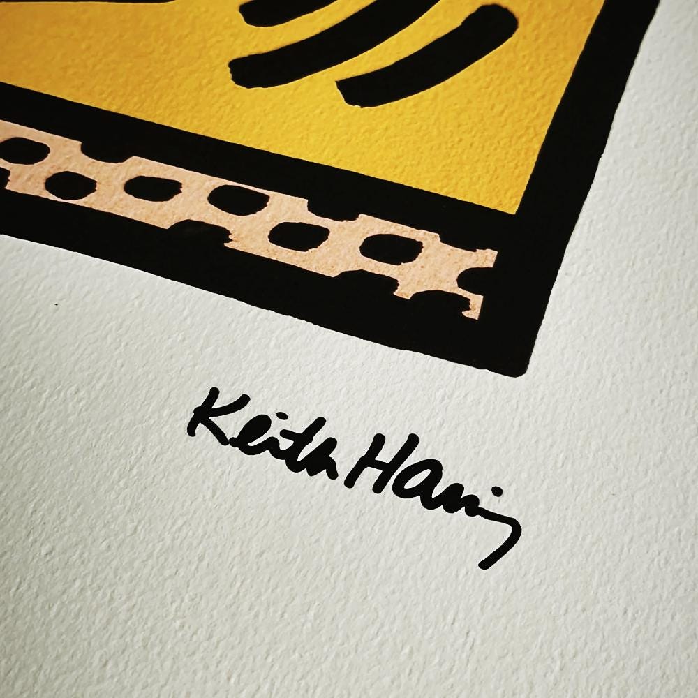 1990s Keith Haring Limited Edition Lithograph Numbered in Pencil.