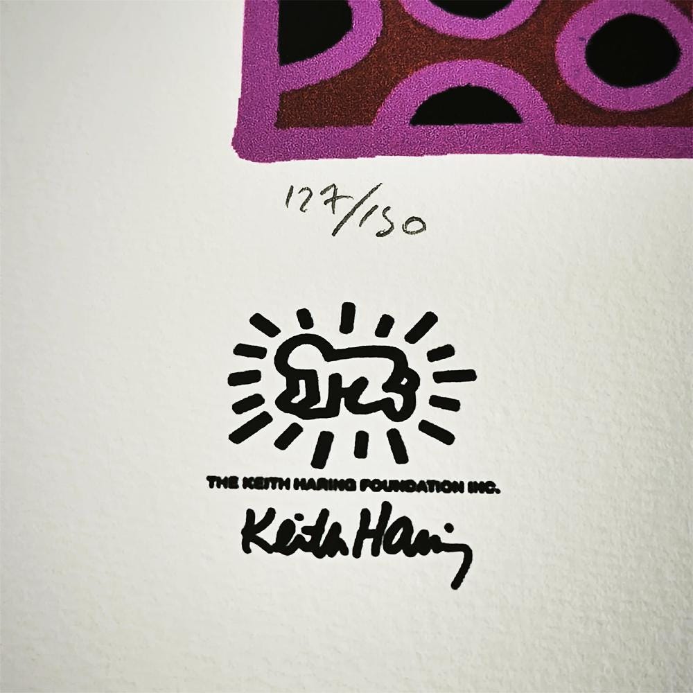 1990s Keith Haring Limited Edition Lithograph Numbered in Pencil.