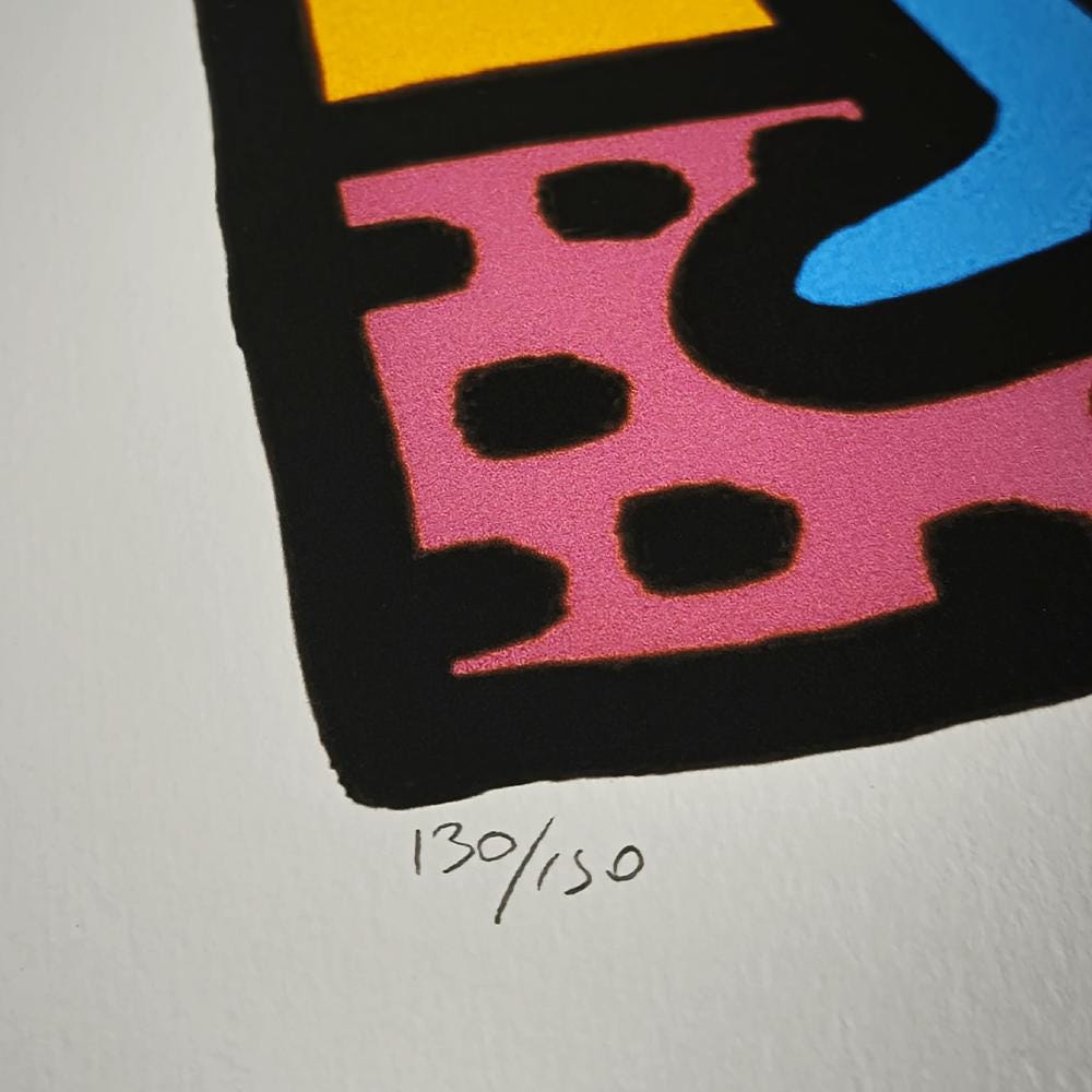 1990s Keith Haring Limited Edition Lithograph Numbered in Pencil.